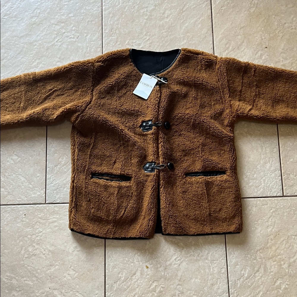 Tan Jacket with Toggle Closures women’s